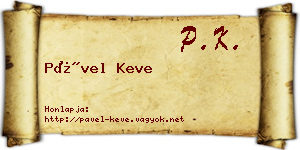 Pável Keve névjegykártya